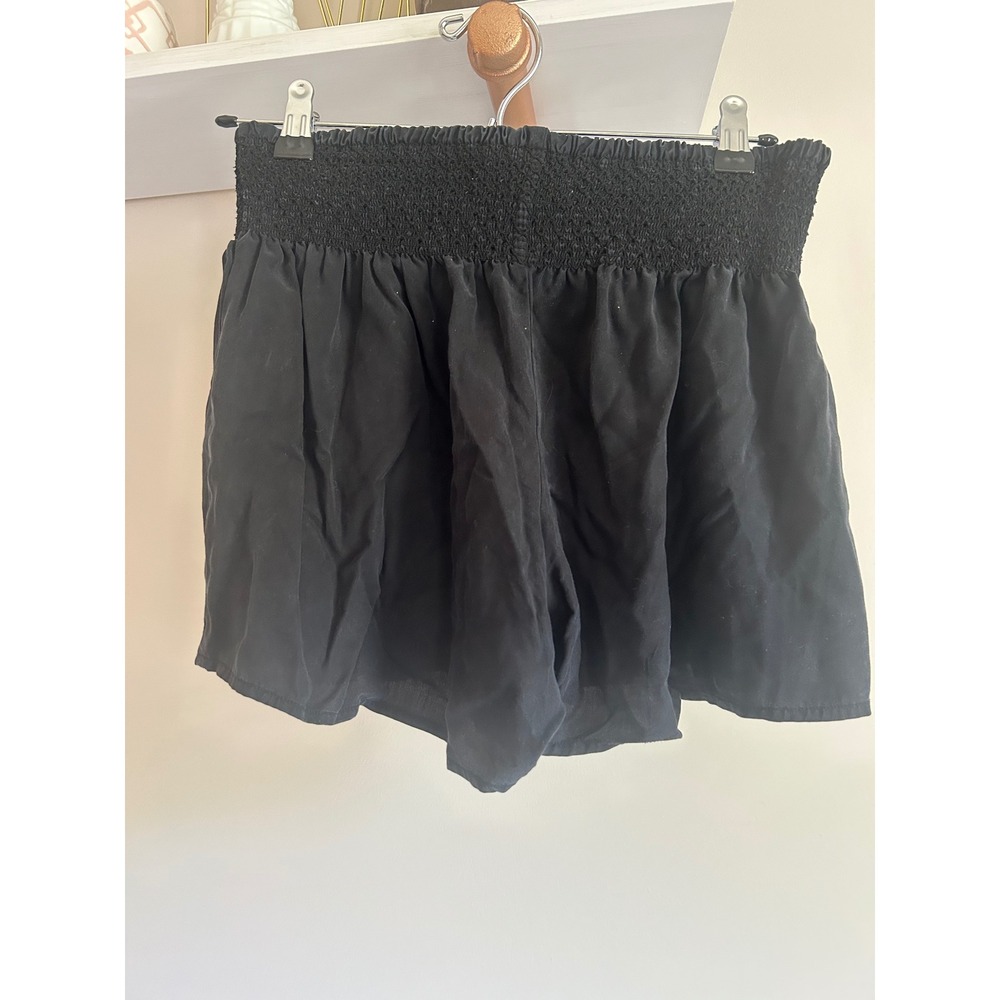 Black Swan Smocked Waist Black Shorts‎ - Comfortable Summer Shorts